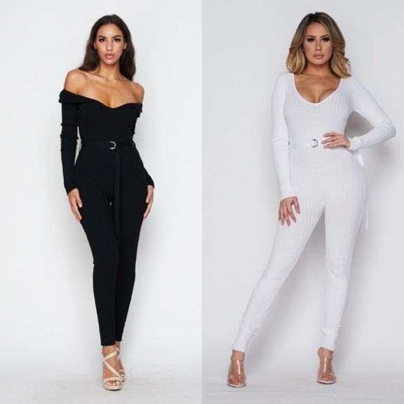 off shoulder jumpsuit long sleeve